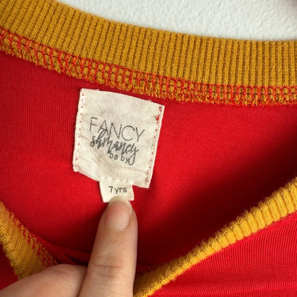 FANCY SCHMANCY BABY 87 Fan Swiftie Chiefs Girls Long‎ Sleeve Pajama Top, 7